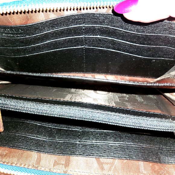 Furla Babylon Zip Around Long Wallet - Ocean - Like New - w/dusty - Picture 7 of 8